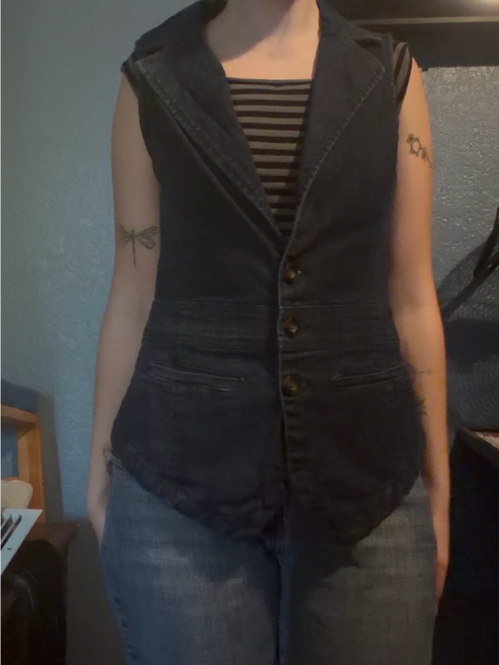 Bandolino Blue Denim Shirt Vest